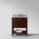 Winterfell 30" Single Bathroom Vanity in Cherry with Marble Top and Square Sink