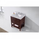 Winterfell 30" Single Bathroom Vanity in Cherry with Marble Top and Square Sink