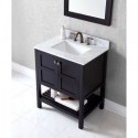 Winterfell 30" Single Bathroom Vanity in Espresso with Marble Top and Square Sink with Mirror