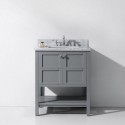 Winterfell 30" Single Bathroom Vanity in Grey with Marble Top and Square Sink
