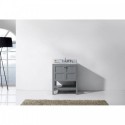 Winterfell 30" Single Bathroom Vanity in Grey with Marble Top and Square Sink