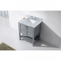 Winterfell 30" Single Bathroom Vanity in Grey with Marble Top and Square Sink