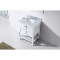 Winterfell 30" Single Bathroom Vanity in White with Marble Top and Square Sink with Mirror