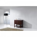 Winterfell 36" Single Bathroom Vanity in Cherry with Marble Top and Round Sink