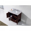 Winterfell 36" Single Bathroom Vanity in Cherry with Marble Top and Round Sink