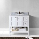 Winterfell 36" Single Bathroom Vanity in White with Marble Top and Round Sink