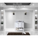Winterfell 36" Single Bathroom Vanity in White with Marble Top and Round Sink