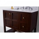 Winterfell 36" Single Bathroom Vanity in Cherry with Marble Top and Square Sink with Mirror