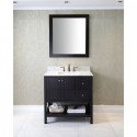 Winterfell 36" Single Bathroom Vanity in Espresso with Marble Top and Square Sink with Mirror