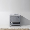 Winterfell 36" Single Bathroom Vanity in Grey with Marble Top and Square Sink