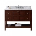 Winterfell 48" Single Bathroom Vanity in Cherry with Marble Top and Round Sink