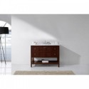 Winterfell 48" Single Bathroom Vanity in Cherry with Marble Top and Round Sink