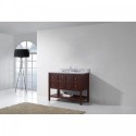 Winterfell 48" Single Bathroom Vanity in Cherry with Marble Top and Round Sink