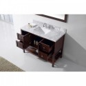 Winterfell 48" Single Bathroom Vanity in Cherry with Marble Top and Square Sink with Mirror