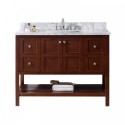 Winterfell 48" Single Bathroom Vanity in Cherry with Marble Top and Square Sink