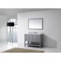 Winterfell 48" Single Bathroom Vanity in Grey with Marble Top and Square Sink with Mirror