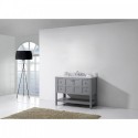 Winterfell 48" Single Bathroom Vanity in Grey with Marble Top and Square Sink