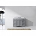 Elise 48" Single Bathroom Vanity in Grey with Marble Top and Round Sink