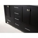 Caroline Avenue 60" Double Bathroom Vanity in Espresso with Marble Top and Round Sink with Mirror
