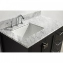 Caroline Avenue 36" Single Bathroom Vanity in Espresso with Marble Top and Square Sink with Mirror