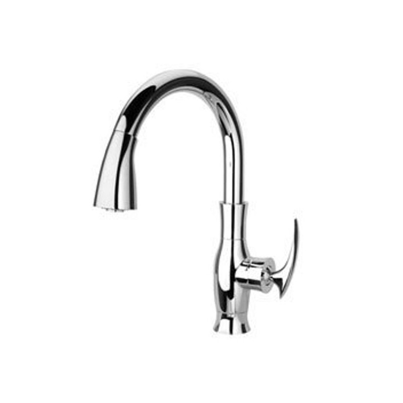 LaToscana 591 Firenze Pulldown Kitchen Faucet with High Arc Spout and Metal Lever Handle