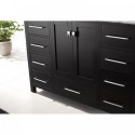 Caroline Avenue 48" Single Bathroom Vanity in Espresso with Marble Top and Round Sink with Polished Chrome Faucet and Mirror