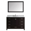 Caroline Avenue 48" Single Bathroom Vanity in Espresso with Marble Top and Square Sink with Mirror
