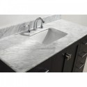 Caroline Avenue 48" Single Bathroom Vanity in Espresso with Marble Top and Square Sink with Mirror