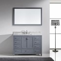 Caroline Avenue 48" Single Bathroom Vanity in Grey with Marble Top and Square Sink with Mirror