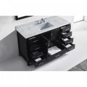 Caroline Avenue 60" Single Bathroom Vanity in Espresso with Marble Top and Square Sink with Mirror