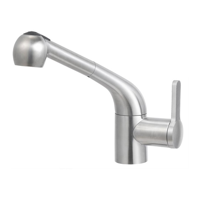 ALFI Brand AB2023-BSS Pull Out Single Hole Kitchen Faucet in Brushed Stainless Steel
