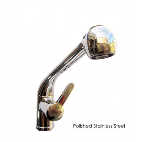 ALFI brand AB2023-PSS Solid Polished Stainless Steel Pull Out Single Hole Kitchen Faucet