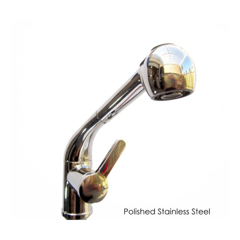 ALFI Brand AB2023-PSS Pull Out Single Hole Kitchen Faucet in Polished Stainless Steel