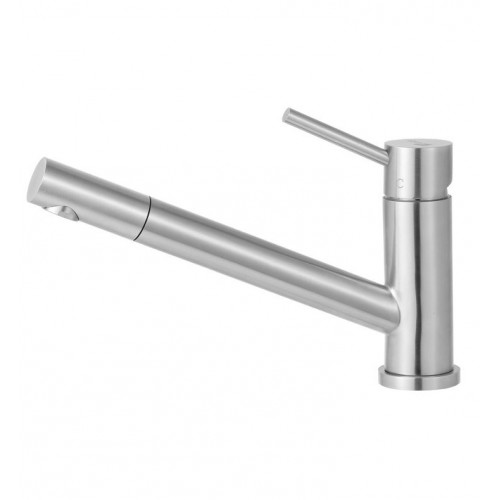 ALFI brand AB2025-BSS Solid Brushed Stainless Steel Pull Out Single Hole Kitchen Faucet