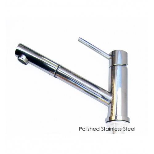 ALFI brand AB2025-PSS Solid Polished Stainless Steel Pull Out Single Hole Kitchen Faucet
