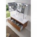 Zuri 55" Double Bathroom Vanity in Plum with White Polymarble Top and Square Sink with Polished Chrome Faucet