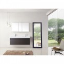 Zuri 55" Double Bathroom Vanity in Wenge with White Polymarble Top and Square Sink with Polished Chrome Faucet