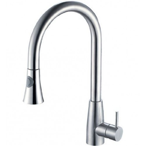 ALFI brand AB2034-PSS Solid Polished Stainless Steel Pull Down Single Hole Kitchen Faucet