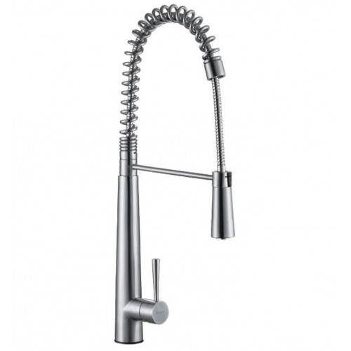 ALFI brand AB2039 Solid Stainless Steel Commercial Spring Kitchen Faucet