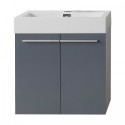 Midori 24" Single Bathroom Vanity in Grey with White Polymarble Top and Square Sink