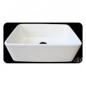 ALFI Brand AB503-W 24 Inch Smooth Small Fireclay Farmhouse Kitchen Sink in White