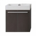 Midori 24" Single Bathroom Vanity in Wenge with White Polymarble Top and Square Sink
