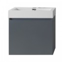 Zuri 24" Single Bathroom Vanity in Grey with White Polymarble Top and Square Sink