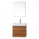 Zuri 24" Single Bathroom Vanity in Plum with White Polymarble Top and Square Sink with Polished Chrome Faucet and Mirror