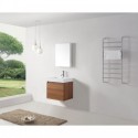 Zuri 24" Single Bathroom Vanity in Plum with White Polymarble Top and Square Sink with Brushed Nickel Faucet and Mirror