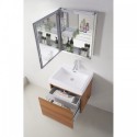 Zuri 24" Single Bathroom Vanity in Plum with White Polymarble Top and Square Sink with Brushed Nickel Faucet and Mirror