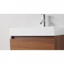 Zuri 24" Single Bathroom Vanity in Plum with White Polymarble Top and Square Sink with Brushed Nickel Faucet and Mirror