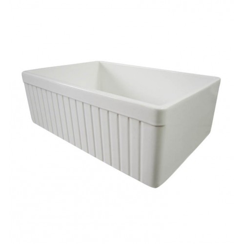 ALFI brand AB509-B Biscuit 30" Fluted Apron Single Bowl Fireclay Farmhouse Kitchen Sink