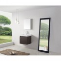 Zuri 24" Single Bathroom Vanity in Wenge with White Polymarble Top and Square Sink with Brushed Nickel Faucet and Mirror
