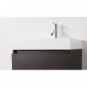 Zuri 24" Single Bathroom Vanity in Wenge with White Polymarble Top and Square Sink with Brushed Nickel Faucet and Mirror